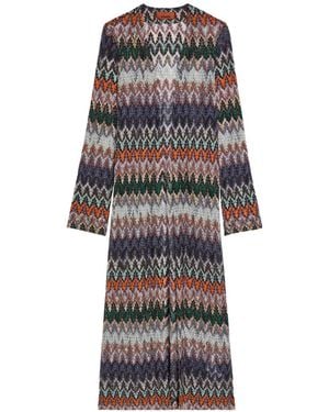 Missoni Chevron Fine-Knit Coat - White