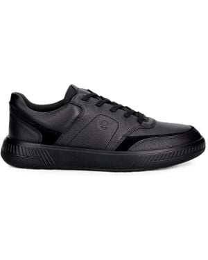 Ecco Move M Leather Low-Top Sneakers - Black