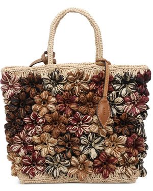 AFAR Flower Tote Bag - Brown