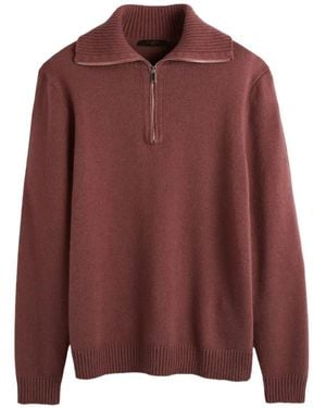 Slowear Half-Zip Cashmere Jumper - Brown