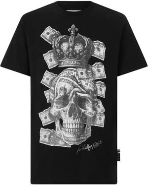 Philipp Plein Skull-Print T-Shirt - Black