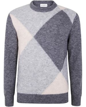 Ballantyne Diamond-pattern Wool Sweater - グレー