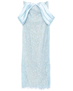 Saiid Kobeisy Midi Guipure Dress - Blue