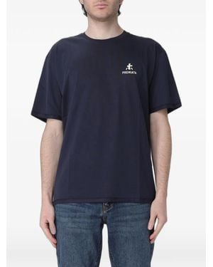 Premiata Logo-Print Cotton T-Shirt - Blue