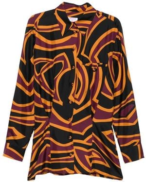 PUCCI Labirinto-Print Mini Shirt Dress - Orange
