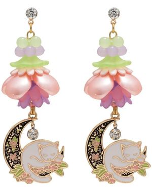 Amir Slama Cat Drop Earrings - Pink