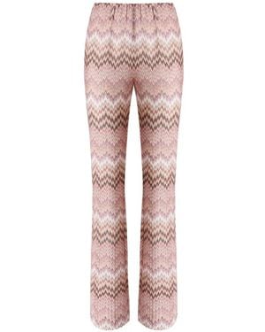 Missoni Snake Motif Viscose Flare Pants - Pink
