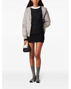 ワンピース MiuMiu Mohair canvas dress Miu Miu Mohair Canvas Dress in Natural | Lyst