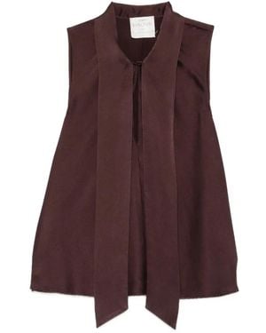 forte_forte Blusa Con Lazo En El Cuello - Morado