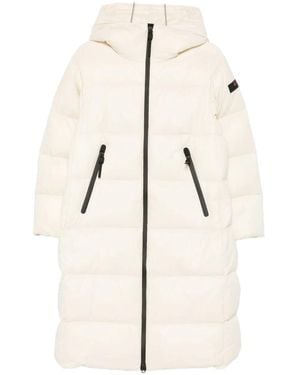 Peuterey Hooded Zip-Up Coat - Natural
