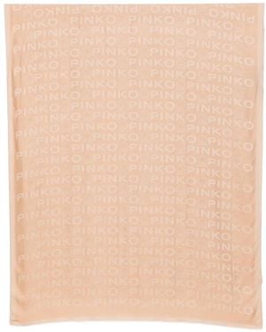 Pinko Logo Frayed Scarf - Natural