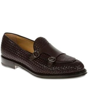 Neil Barrett Double Buckle Woven Loafers - ブラウン