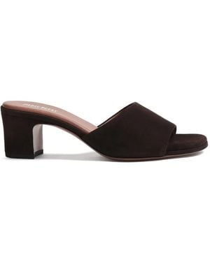 Paris Texas Ava Block-Heel Mules - Brown