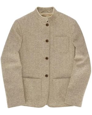 Fortela Fanny Herringbone-Wool Jacket - Natural