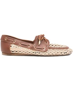 Ancient Greek Sandals Plaria Lace-Up Boat Shoes - Brown