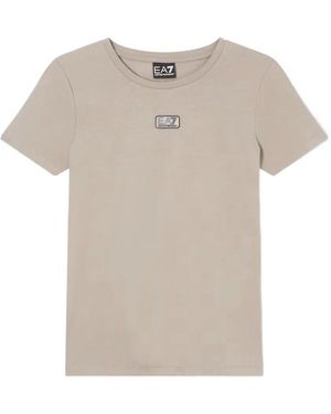 EA7 Logo-Patch T-Shirt - Natural