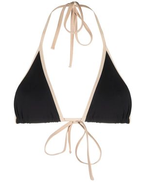 TOTEME Stripe Tie Bikini Top - Black