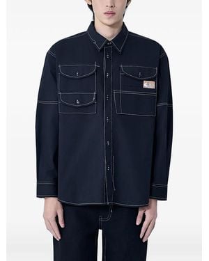 STORY mfg. Chemise À Patch Logo - Blue