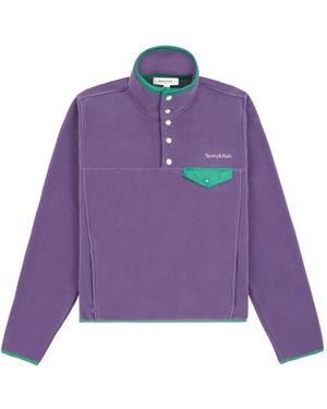 Sporty & Rich Logo-Embroidered Sweatshirt - Purple