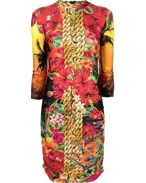 Philipp Plein Kleid Mit Hawaii-Print - Rot