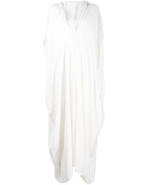 Bambah Draped Short-Sleeve Kaftan Dress - White