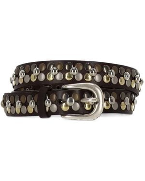 Orciani Stud-Embellished Leather Belt - Black