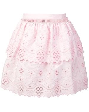 Alberta Ferretti Minigonna Con Ricamo - Rosa