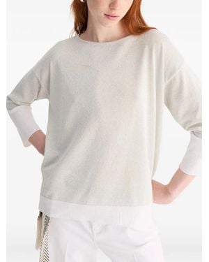 Biancalancia Ribbed-Trim Drop-Shoulder Jumper - Grey
