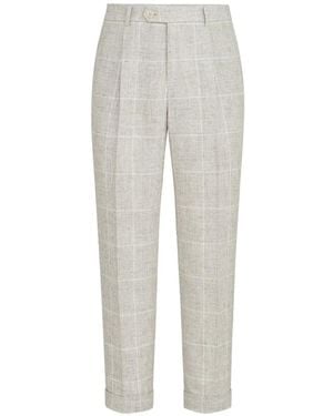 Brunello Cucinelli Prince Of Wales Trousers - White