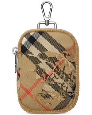 Burberry Geruite Portemonnee Met Rits - Metallic