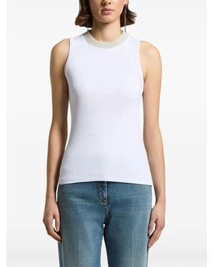 Peserico Ribbed-Knit Top - Blue