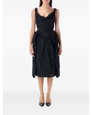 Vivienne Westwood Draped Distressed Midi Cocktail Dress - Black