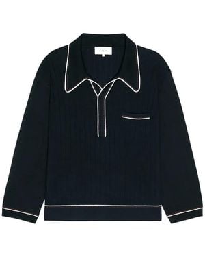 The Great The Menswear Tipping Polo Sweater - Black