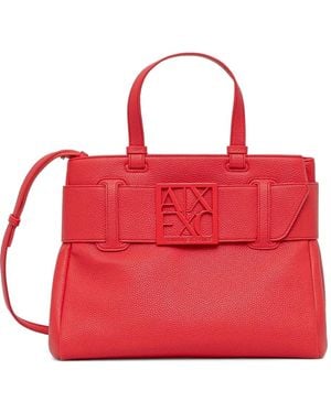 ARMANI EXCHANGE Bolso Shopper Con Detalle De Cinturón - Rojo
