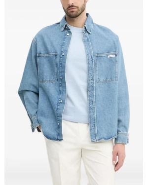 BOSS Textured Crew-Neck T-Shirt - Blue