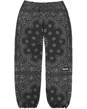Supreme Bandana-Print Track Pants - Gray