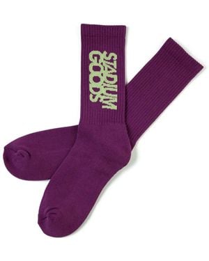 Stadium Goods Logo "Plum" Crew Socks - Purple