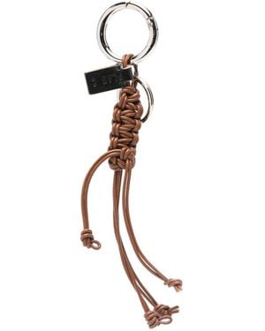 Plan C Pili Braided-Leather Keyring - White