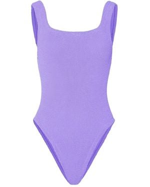 Hunza G スクエアネック ワンピース水着 - パープル