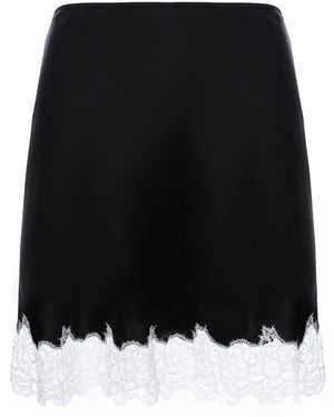 MANURI Josephine Lace-Trim Mini Skirt - Black