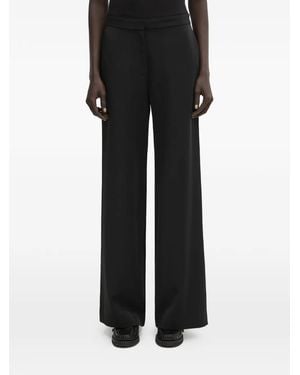 Samsøe & Samsøe Rear Welt Pockets Wide-Leg Trousers - Black