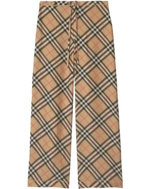 Burberry チェック パンツ - ブルー
