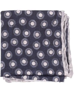 Brunello Cucinelli Spotted Pattern Silk Pocket Square - Blue