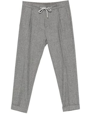 Eleventy Drawstring Pleated Trousers - Grey