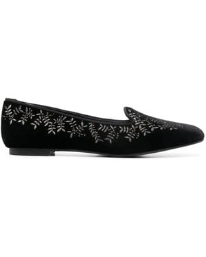 10 Corso Como X Castañer Hojas Velvet Slippers - Black