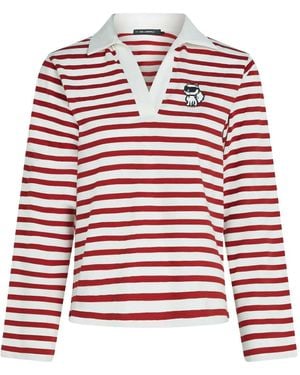 Karl Lagerfeld Gestreiftes Poloshirt - Rot