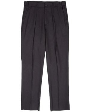 Hevò Torrecane Pleated Elasticated-Waist Pants - Blue