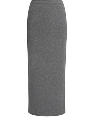 12 STOREEZ Knitted Midi Skirt - Gray
