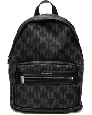 Karl Lagerfeld Mochila con monograma - Negro