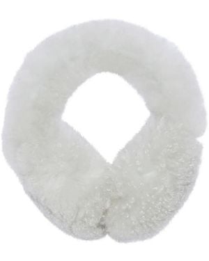 Yves Salomon Lamb-Shearling Earmuffs - White